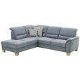 ECKSOFA Blau Mikrofaser  - Wildeiche/Blau, KONVENTIONELL, Holz/Textil (224/254cm) - Carryhome