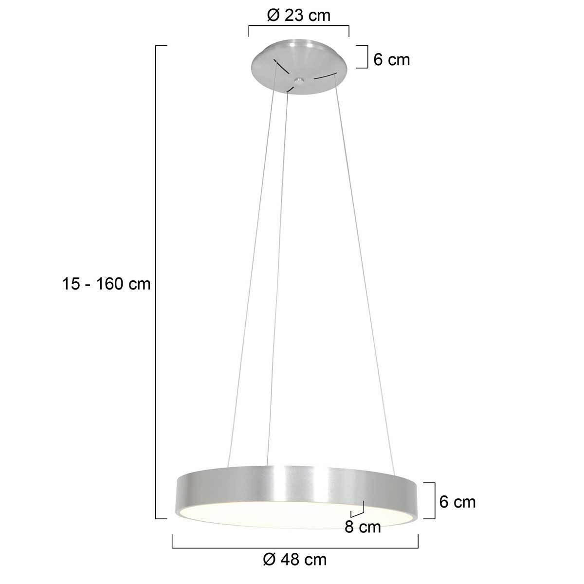 PENDELLEUCHTE 48/165 cm  - Edelstahlfarben, Design, Kunststoff/Metall (48/165cm)