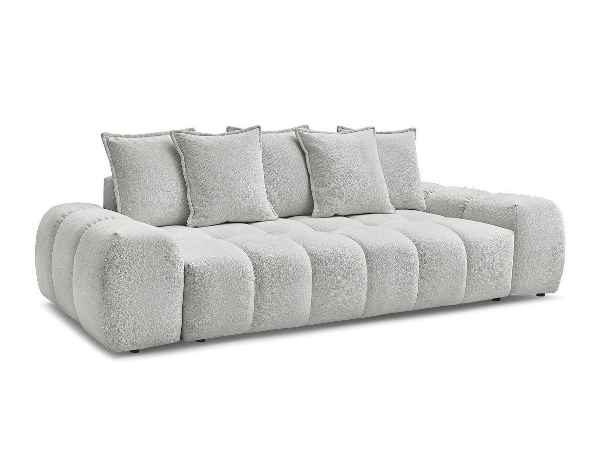 SCHLAFSOFA EVEREST  mit Armteil links, Armteil rechts Flachgewebe Hellgrau  - Hellgrau/Schwarz, MODERN, Kunststoff/Textil (278/115/90cm)