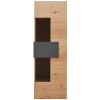 VITRINE in furniert, mehrschichtige Massivholzplatte (Tischlerplatte) Wildeiche Anthrazit, Eichefarben  - Eichefarben/Anthrazit, Natur, Glas/Holz (65,2/194/44cm) - Voglauer