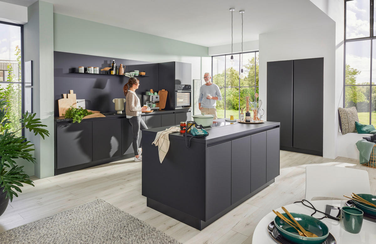 BEÉPÍTHETŐ KONYHA - tölgyfa színű/fekete, Design, faalapú anyag - Dieter Knoll