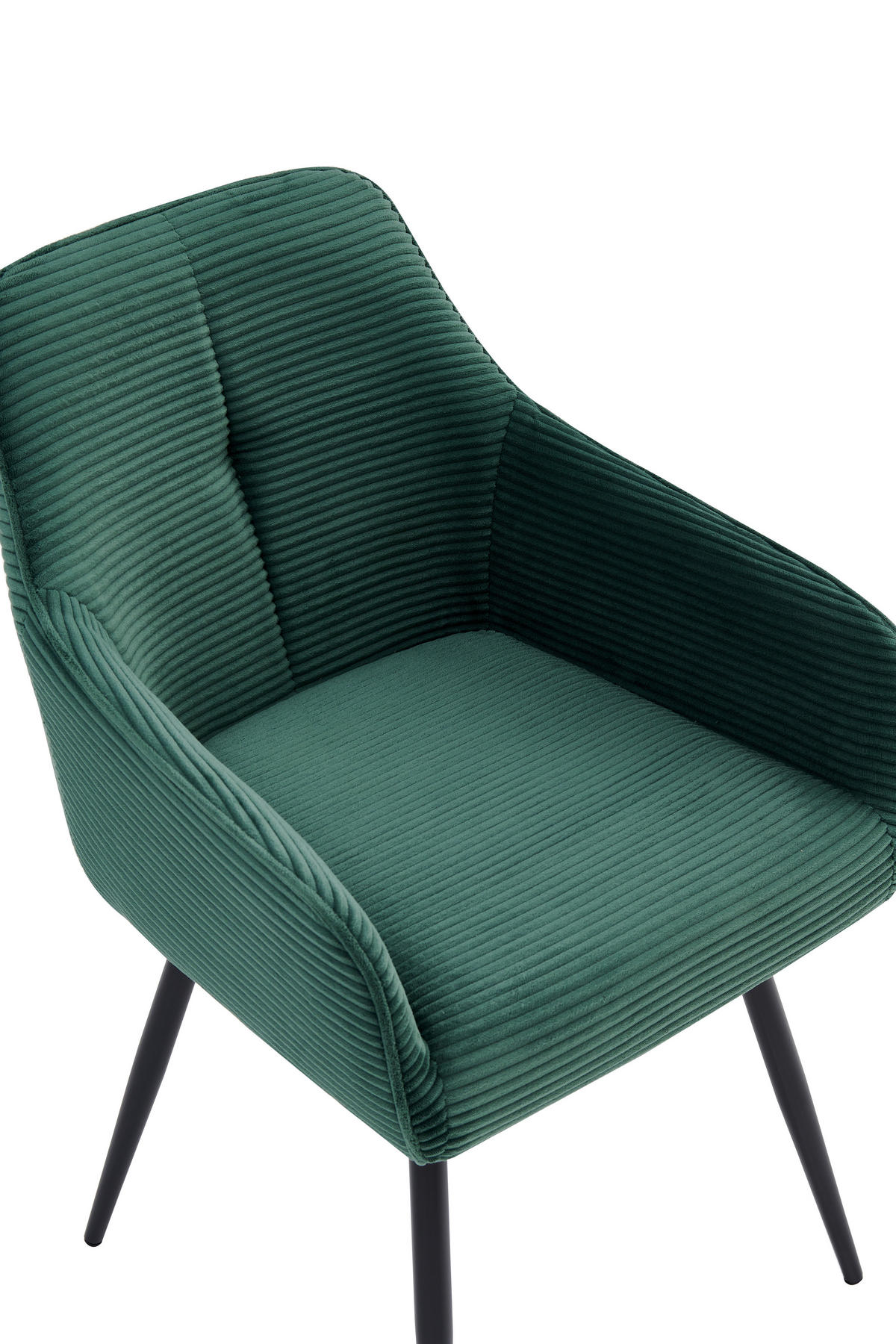 ARMLEHNSTUHL-SET 2 Stück  in Stahl Mikrofaser, Feincord  - Schwarz/Grün, MODERN, Textil/Metall (53/85/62cm) - MID.YOU