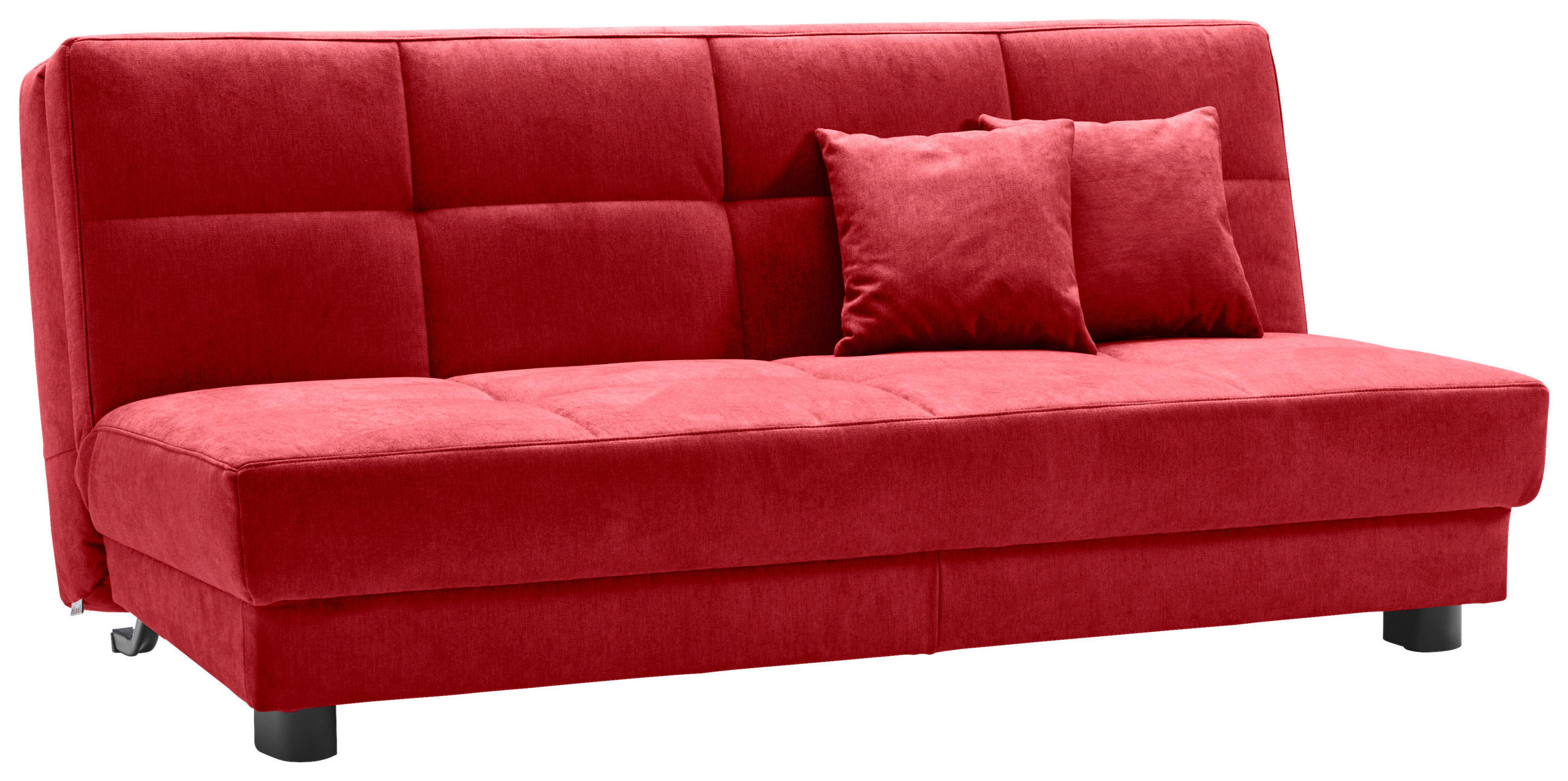 SCHLAFSOFA Mikrovelours Rot  - Rot/Schwarz, KONVENTIONELL, Textil/Metall (185/85/100cm) - Carryhome