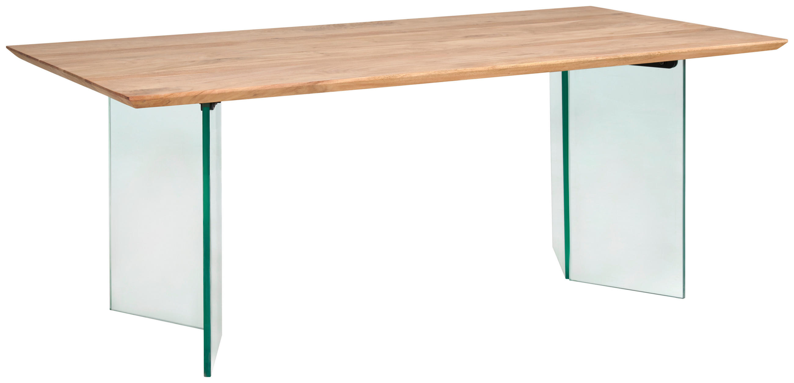 ESSTISCH in Holz, Glas  - Transparent/Akaziefarben, MODERN, Glas/Holz (200/76/100cm) - Livetastic
