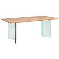 ESSTISCH in Holz, Glas  - Transparent/Akaziefarben, MODERN, Glas/Holz (200/76/100cm) - Livetastic