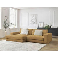 ECKSOFA  LEONARD Gelb Cord  - Gelb/Schwarz, MODERN, Kunststoff/Textil (159/274cm)