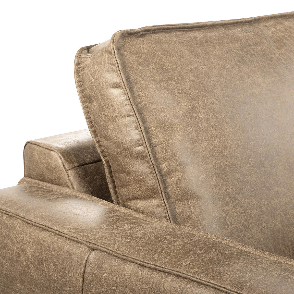 SESSEL Lederlook Echtleder Graubraun  - Graubraun/Schwarz, Design, Leder/Textil (88/85/92cm) - Livetastic