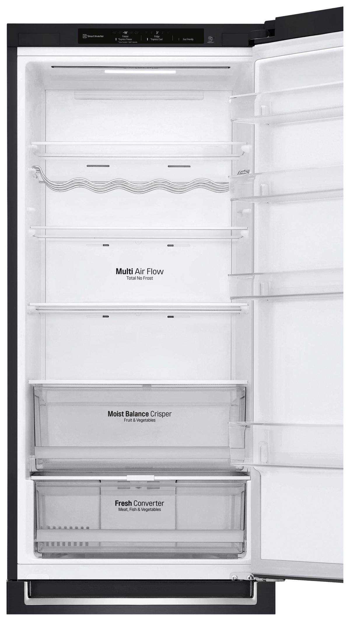 KÜHL-GEFRIER-KOMBINATION 59,5/203/67,5 cm GBB62MCGGN  - Schwarz, Trend, Glas/Kunststoff (59,5/203/67,5cm) - LG