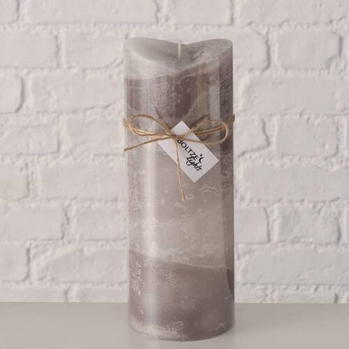 BLOCKLJUS 10/25 cm  - beige/mörkgrön, Basics, paraffin/naturmaterial (10/25cm)