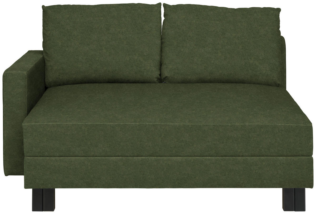 LIEGE  in Velours Grün  - Eiche dunkel/Grün, Design, Holz/Textil (137/72/155cm) - Joka