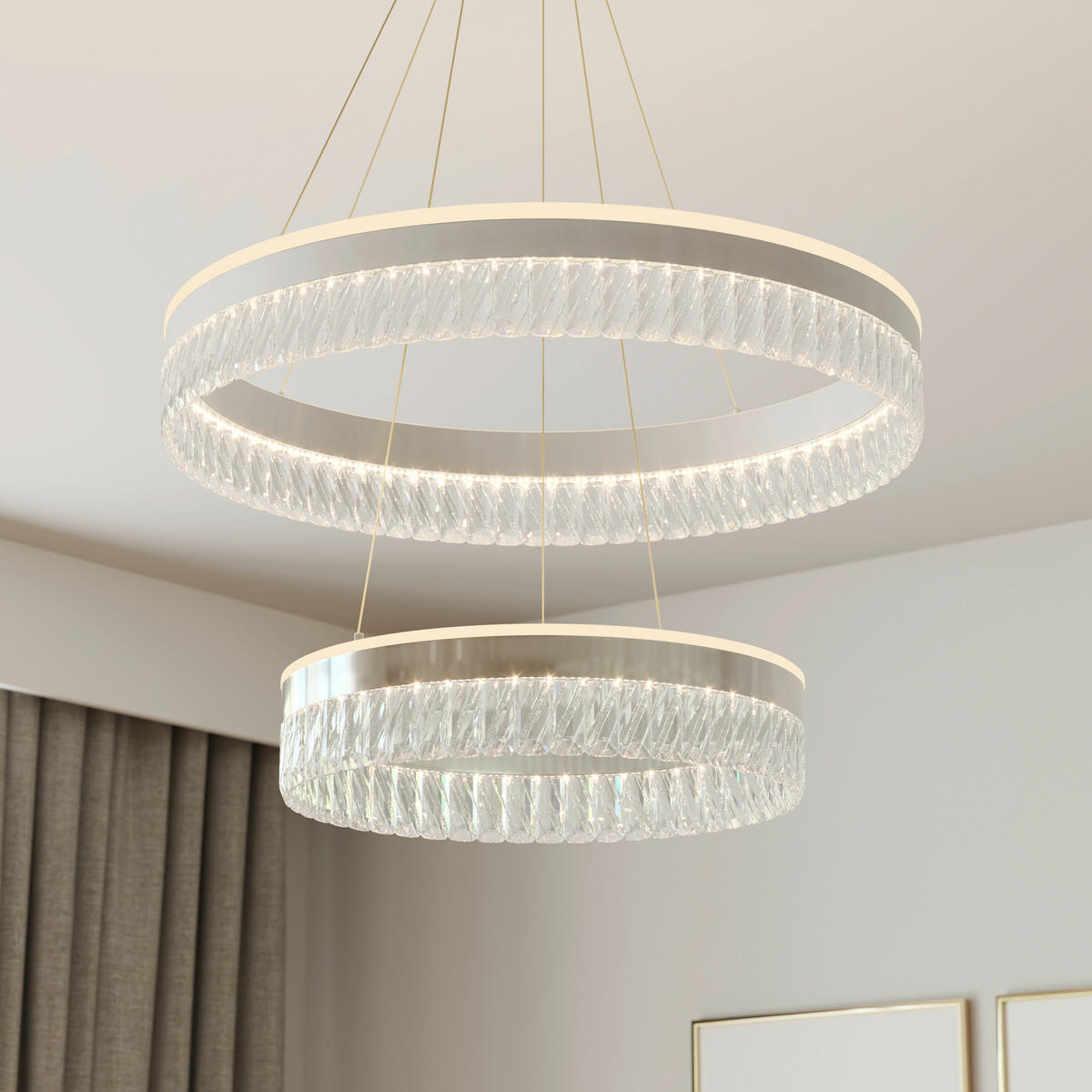 LED-HÄNGLAMPA Bunda 60/150 cm  - klar, Design, metall/glas (60/150cm) - Glandor