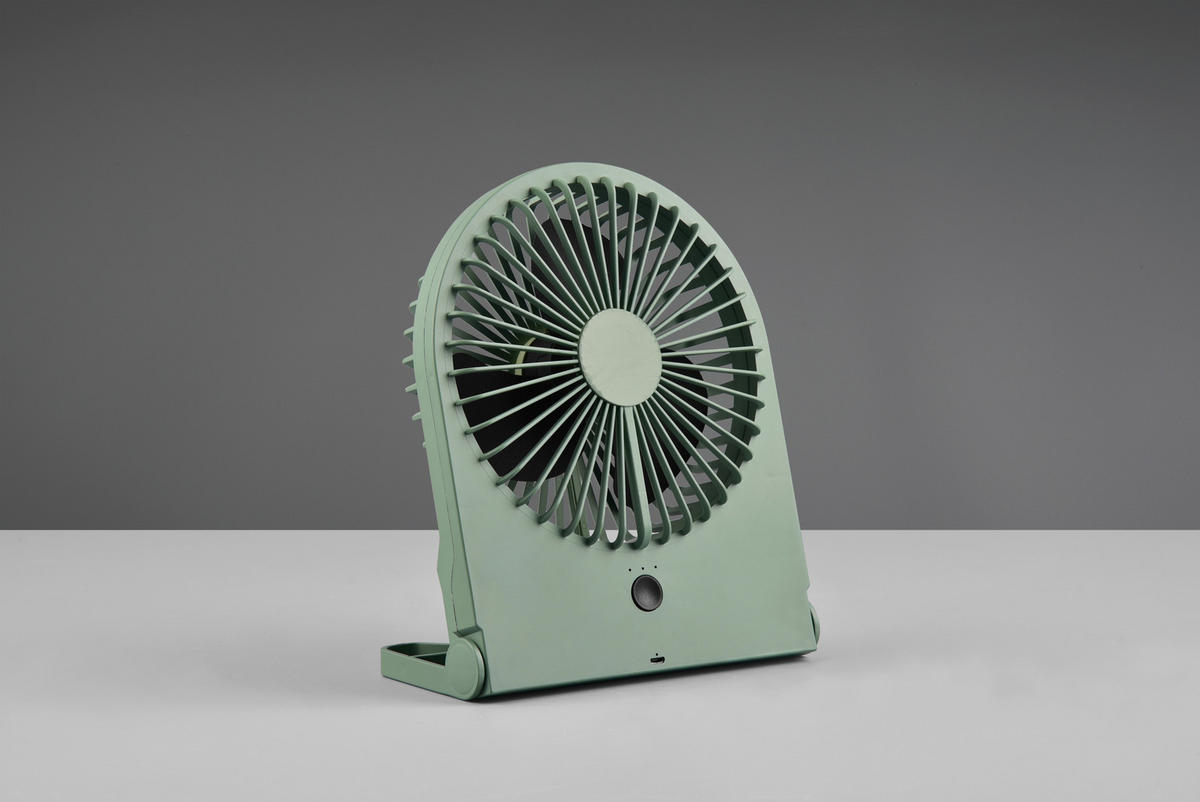 TISCHVENTILATOR - Pastellgrün/Grün, Basics, Kunststoff (19/10,5/23cm) - Mican