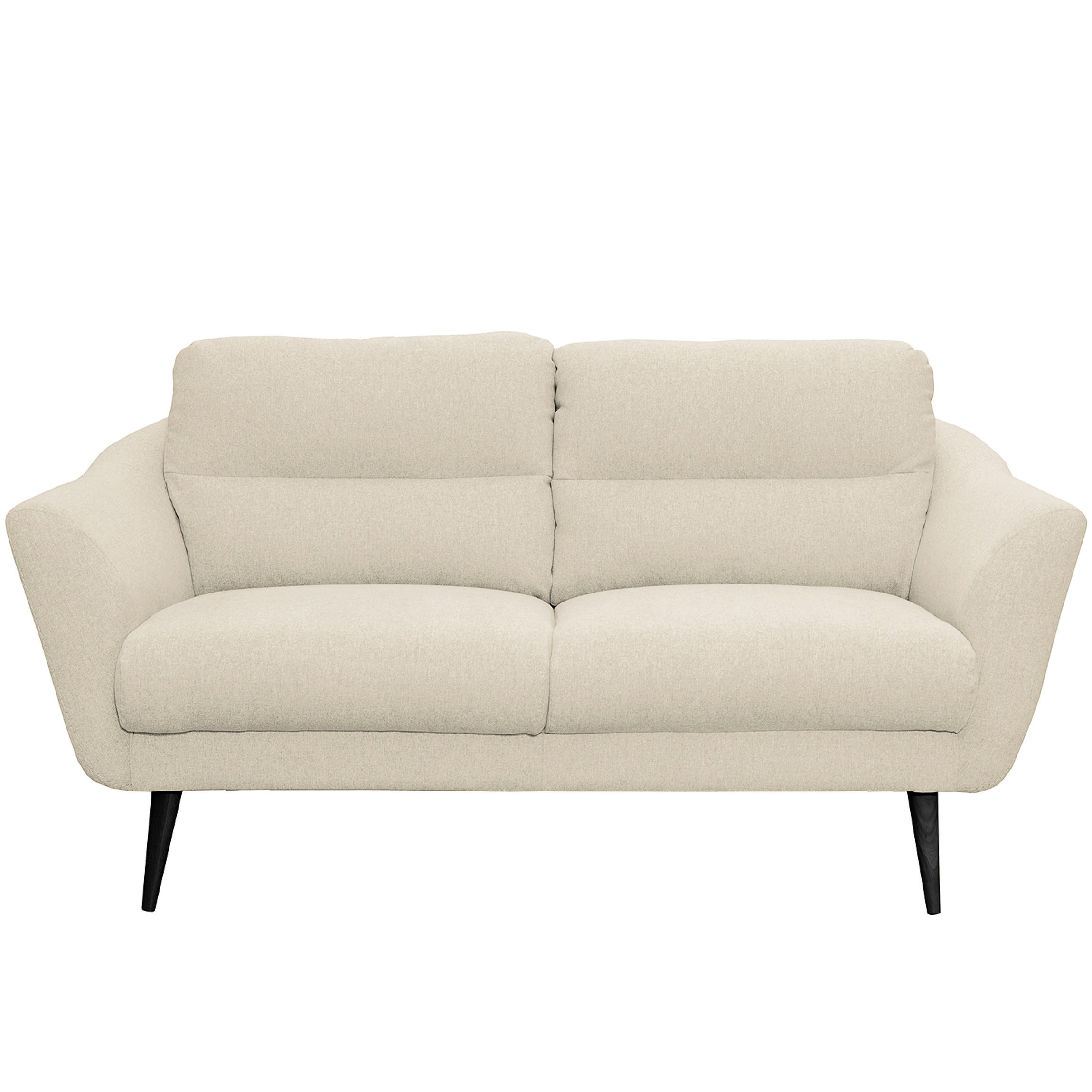 2,5-SITZER Webstoff Creme  - Creme/Schwarz, Design, Holz/Textil (187/87/88cm) - Livetastic