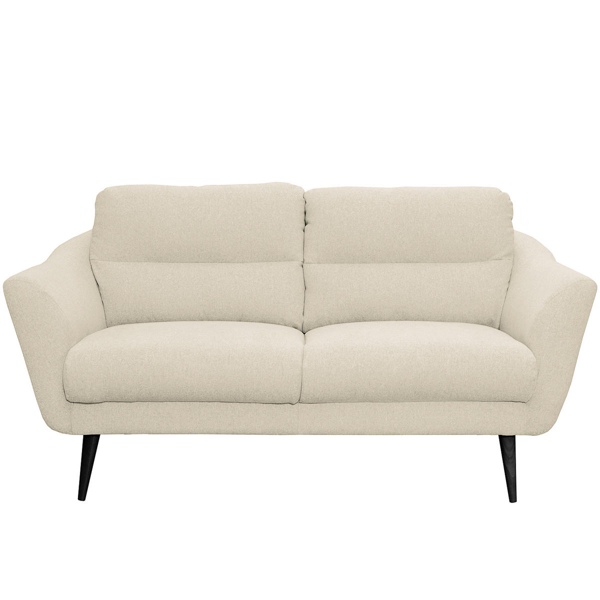 2,5-SITZER Webstoff Creme  - Creme/Schwarz, Design, Holz/Textil (187/87/88cm) - Livetastic