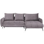 ECKSOFA  in Flachgewebe Grau  273/180 cm  - Schwarz/Grau, LIFESTYLE, Textil/Metall (273/180cm) - Hom`in