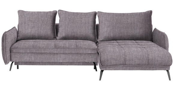 ECKSOFA  in Flachgewebe Grau  273/180 cm  - Schwarz/Grau, LIFESTYLE, Textil/Metall (273/180cm) - Hom`in