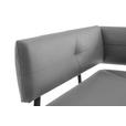 ECKBANK 165/205 cm  in Schwarz, Hellgrau  - Hellgrau/Schwarz, MODERN, Textil/Metall (165/205cm) - Cantus