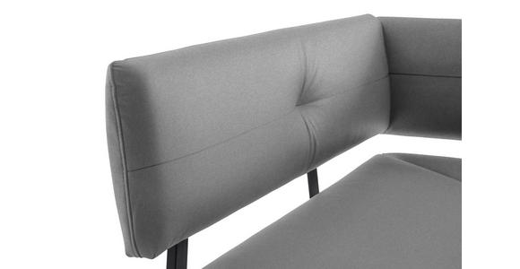 ECKBANK 150/190 cm in Schwarz, Hellgrau - Hellgrau/Schwarz, MODERN, Textil/Metall (150/190cm) - Cantus