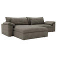 ECKSOFA  in Webstoff Graubraun  198/306 cm  - Graubraun/Schwarz, MODERN, Kunststoff/Textil (198/306cm) - Carryhome