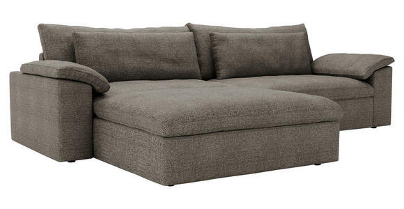 ECKSOFA  in Webstoff Graubraun  198/306 cm  - Graubraun/Schwarz, MODERN, Kunststoff/Textil (198/306cm) - Carryhome