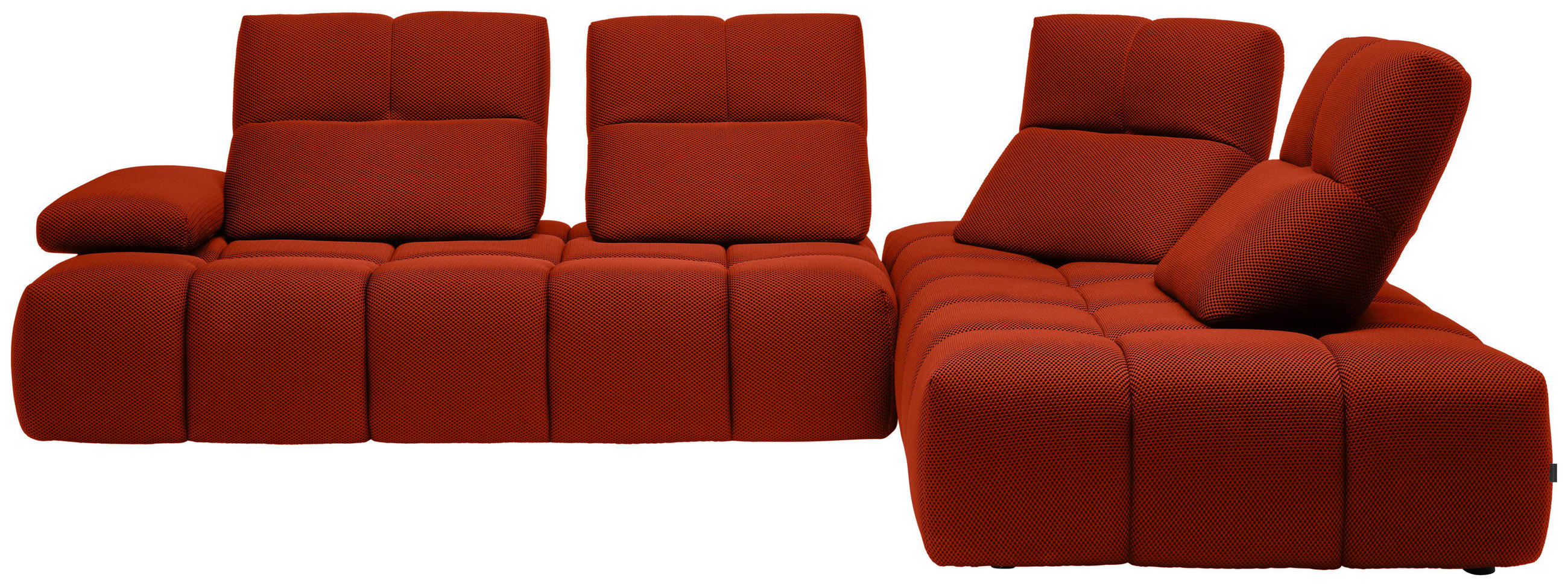 ECKSOFA in Struktur Dunkelorange  - Dunkelorange/Schwarz, Design, Kunststoff/Textil (313/233cm) - Emilio Belluti