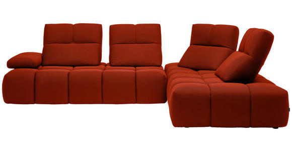 ECKSOFA in Struktur Dunkelorange 313/233 cm - Dunkelorange/Schwarz, Design, Kunststoff/Textil (313/233cm) - Emilio Belluti