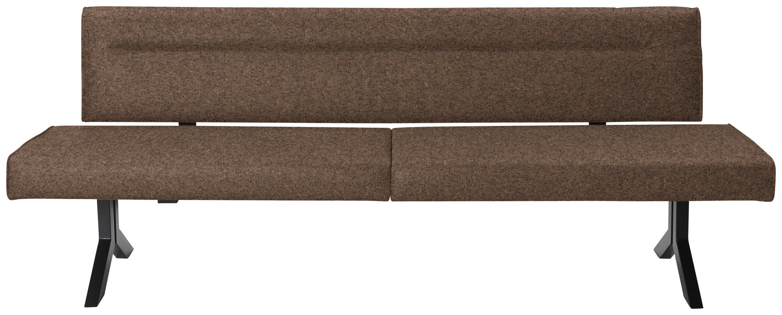 SITZBANK Metall, Textil Braun, Schwarz  - Schwarz/Braun, Konventionell, Textil/Metall (220/87/70cm) - Moderano