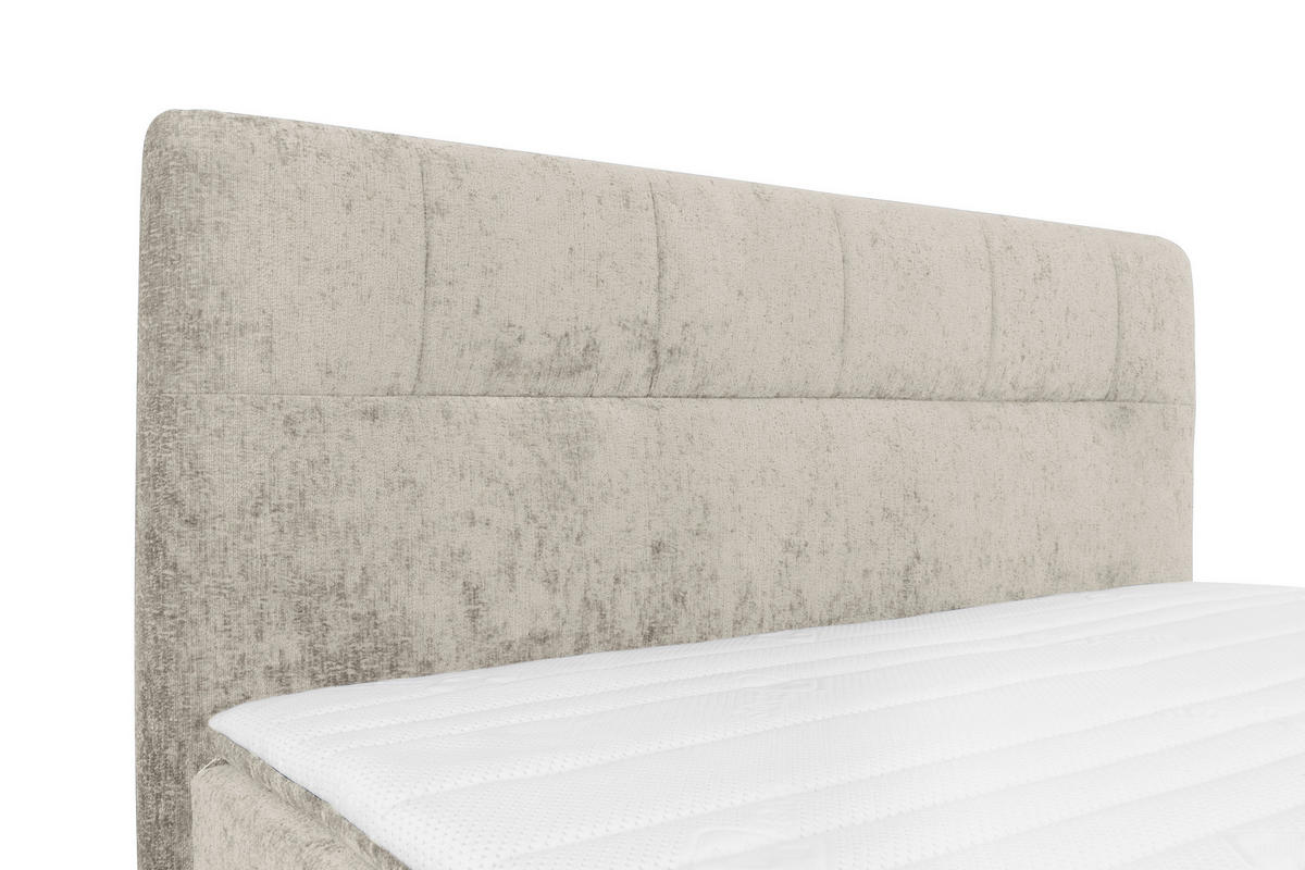 BOXSPRINGBETT 180/200 cm  in Beige  - Beige/Schwarz, Design, Textil/Metall (180/200cm) - Esposa