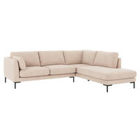 SOFFA i beige  - beige/svart, Klassisk, metall/trä (266/83/226cm) - Rowico