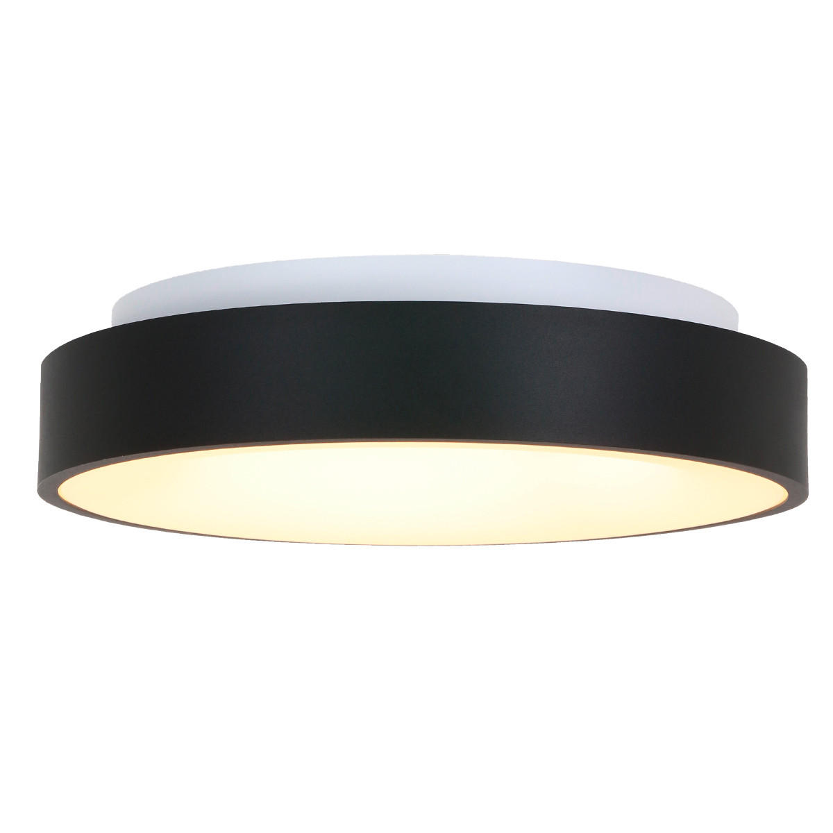 LED-DECKENLEUCHTE Ringlede 48/9 cm   - Schwarz, KONVENTIONELL, Kunststoff/Metall (48/9cm)