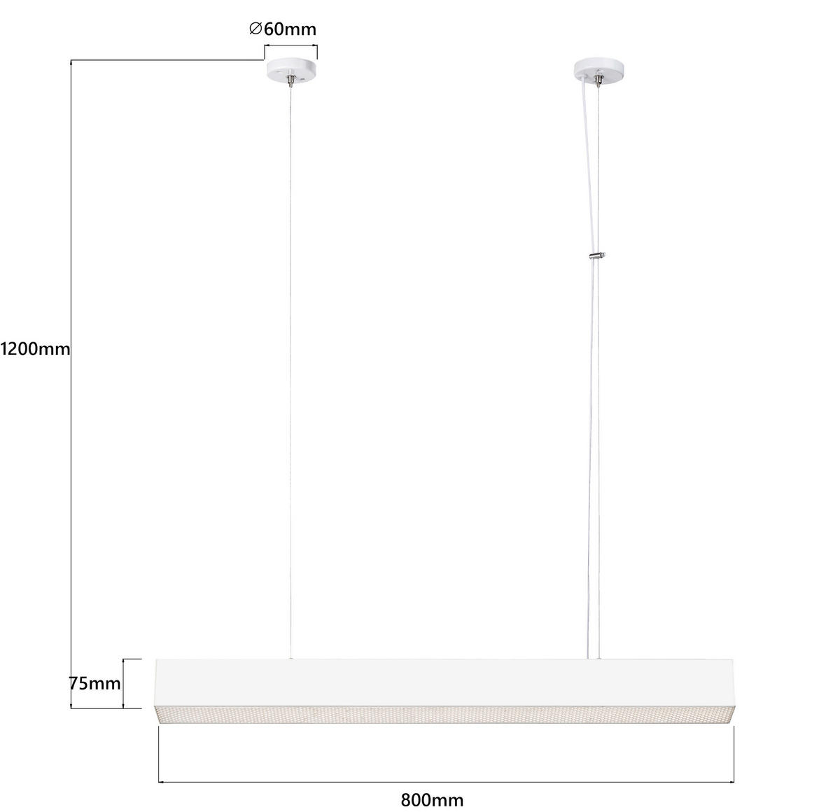 LED-HÄNGELEUCHTE Mira  120/80/6 cm  - Weiß, Design, Metall (120/80/6cm)