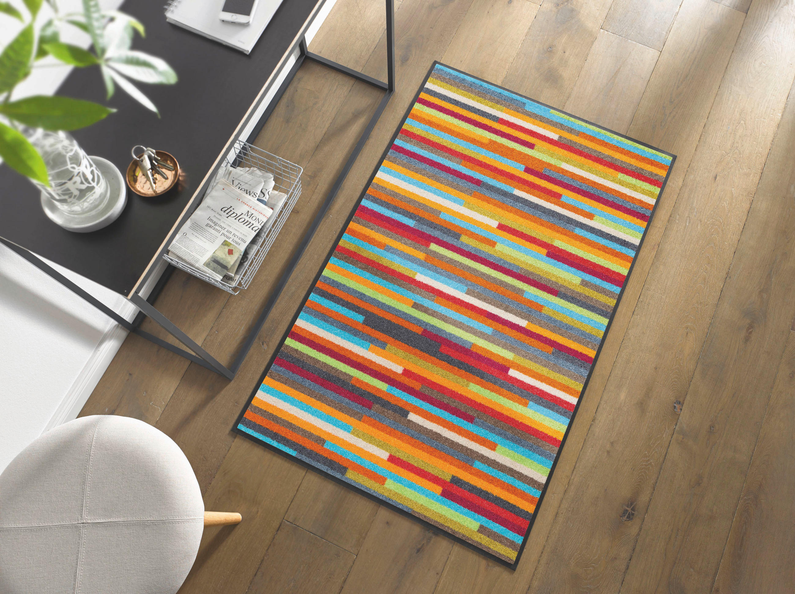 Wash+dry Fußmatte Arcadia – Bunt, Waschbar Bis 60°C, Für Drinnen & Draußen (70x120 Cm, Randlos)