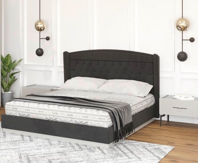 Pat 160x200 Cm, gri, gri închis