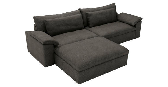 ECKSOFA  in Webstoff Anthrazit  198/306 cm  - Anthrazit/Schwarz, MODERN, Kunststoff/Textil (198/306cm) - Carryhome
