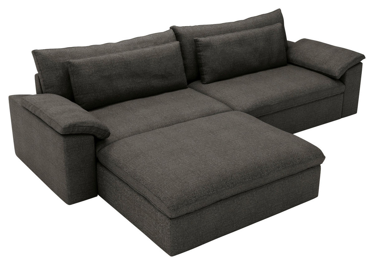 ECKSOFA  in Webstoff Anthrazit  198/306 cm  - Anthrazit/Schwarz, MODERN, Kunststoff/Textil (198/306cm) - Carryhome