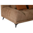 ECKSOFA in Flachgewebe Cognac  - Cognac/Schwarz, KONVENTIONELL, Textil/Metall (291/175cm) - Carryhome