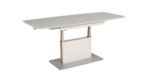 COUCHTISCH in Metall, Glas, Holzwerkstoff 120-160/70/55-74 cm  - Weiß, Design, Glas/Holzwerkstoff (120-160/70/55-74cm) - Novel