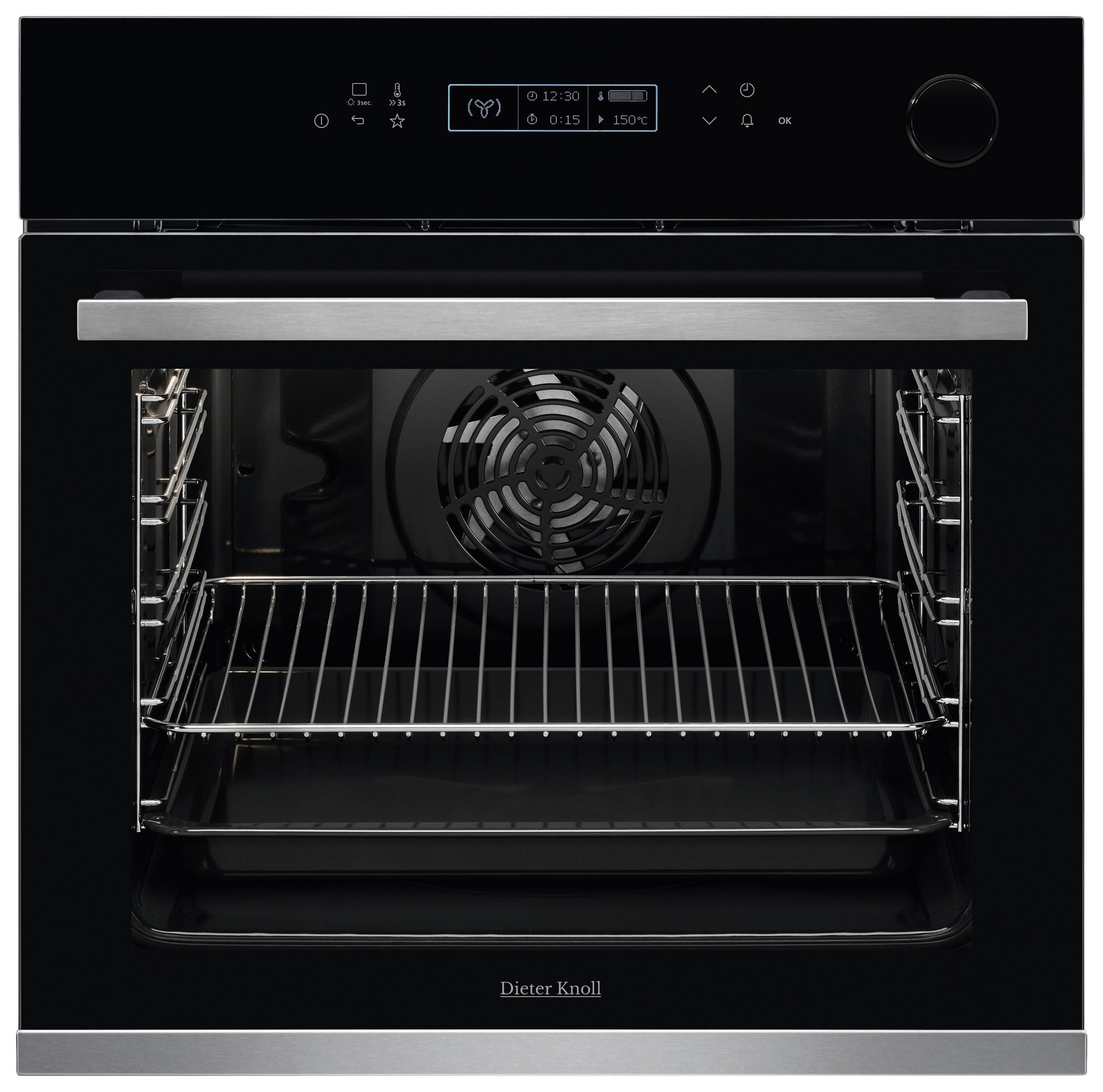 EINBAUBACKOFEN DKS38024XK  - Edelstahlfarben/Schwarz, Basics, Glas/Metall (59,4/59,4/56,8cm) - Dieter Knoll