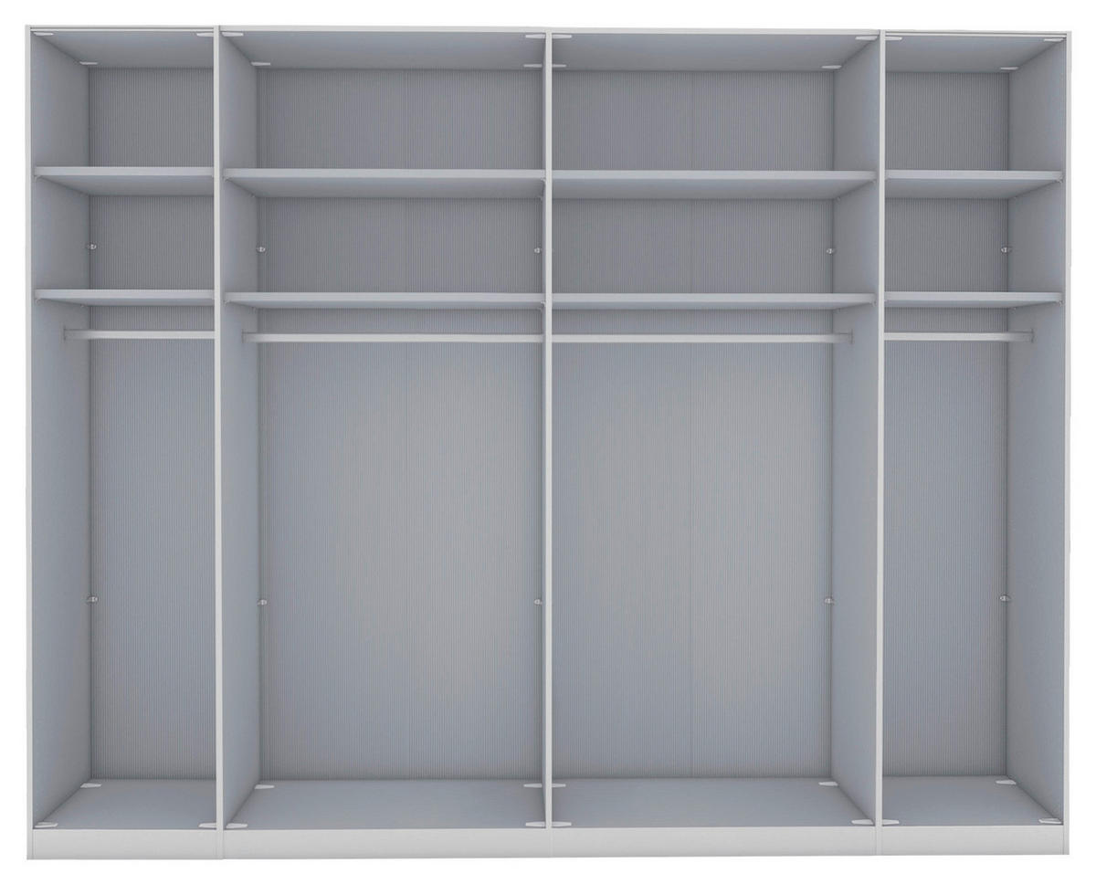 FALTTÜRENSCHRANK in Weiss, Eiche Bianco  - Schieferfarben/Weiss, Konventionell, Glas/Holzwerkstoff (250/236/58cm) - Dieter Knoll