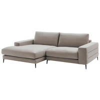 ECKSOFA  in Velours Silberfarben  177/253 cm  - Silberfarben/Schwarz, Design, Textil/Metall (177/253cm) - Dieter Knoll