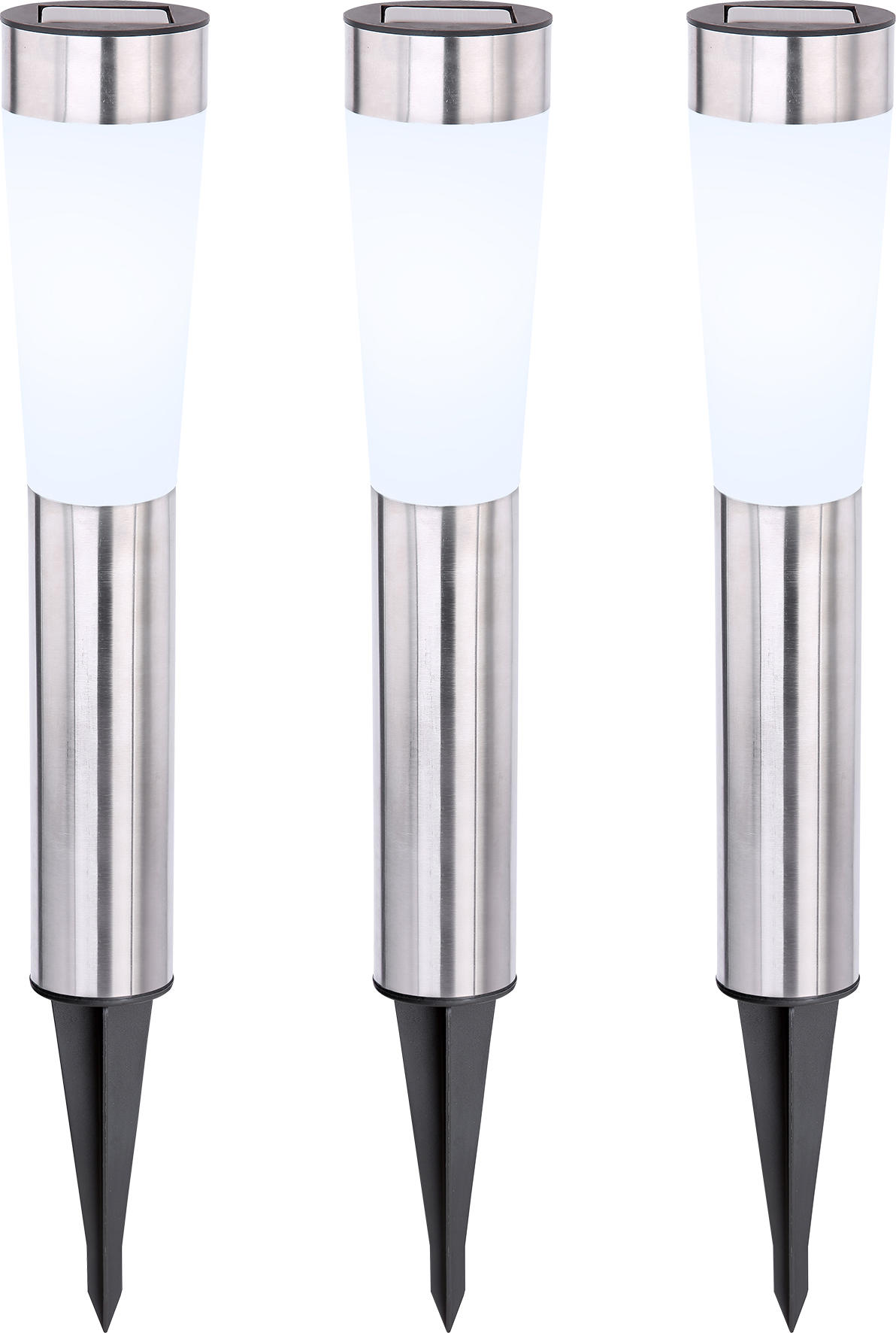 SOLARLEUCHTENSET 7,8/56 cm  3-teilig  - Basics, Kunststoff/Metall (7,8/56cm) - Ambia Garden