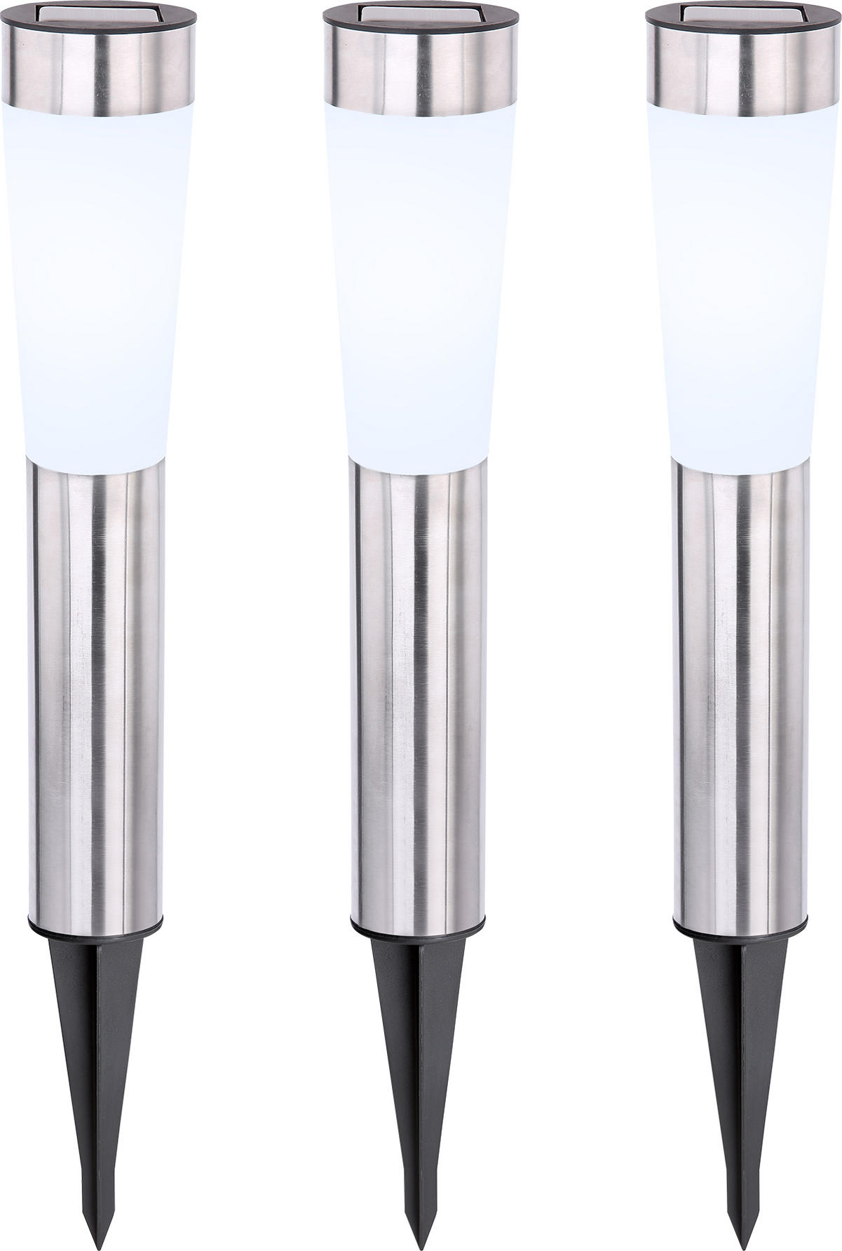 SADA SOLÁRNÍCH SVÍTIDEL 3 ks, 7,8/56 cm - Basics, kov/plast (7,8/56cm) - Ambia Garden