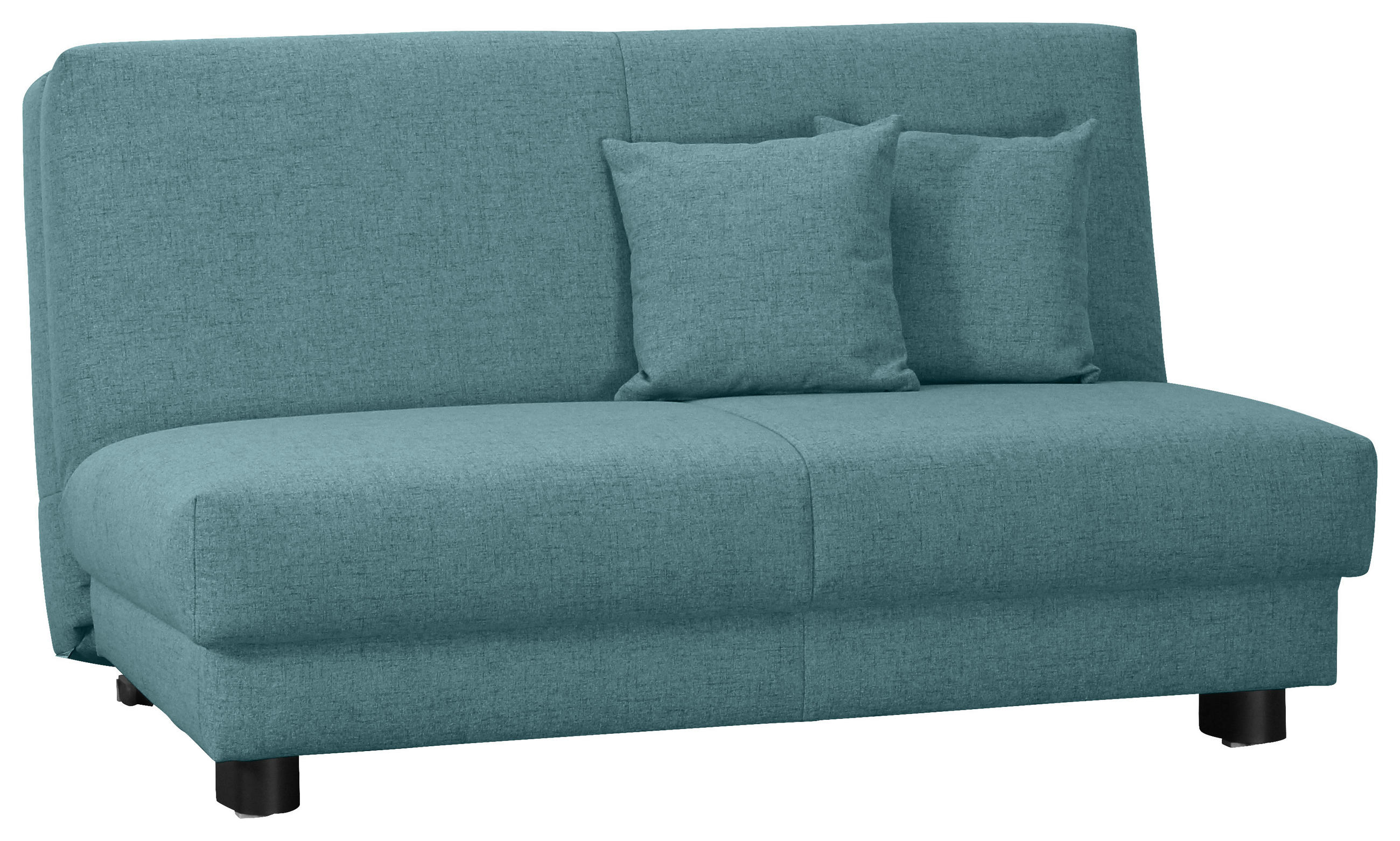 SCHLAFSOFA Chenille Petrol  - Petrol/Schwarz, Design, Textil/Metall (145/85/100cm) - Carryhome