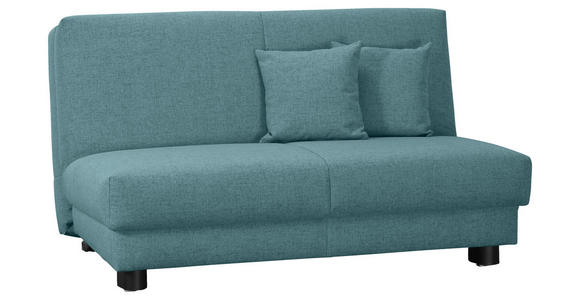 SCHLAFSOFA Chenille Petrol - Petrol/Schwarz, Design, Textil/Metall (145/85/100cm) - Carryhome