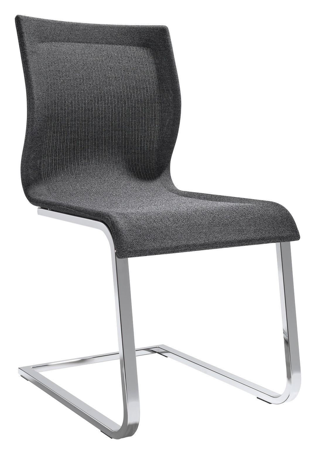 SCHWINGSTUHL  in Stahl Netzbespannung  - Chromfarben/Dunkelgrau, Design, Textil/Metall (47/92/62cm) - Team 7