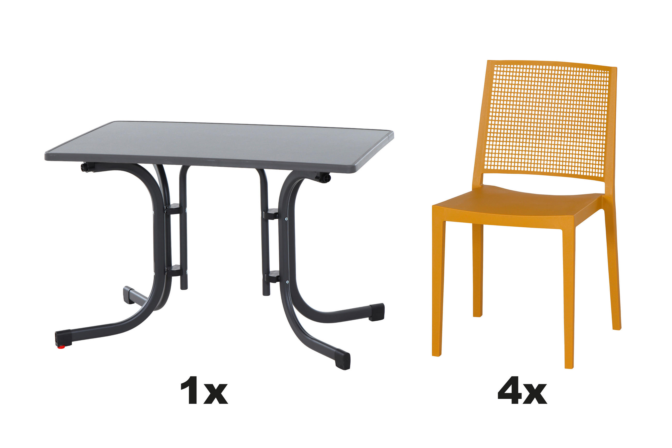 GARTENGARNITUR  - Gelb, Basics, Holzwerkstoff/Kunststoff (70/80/110cm) - Siena Garden