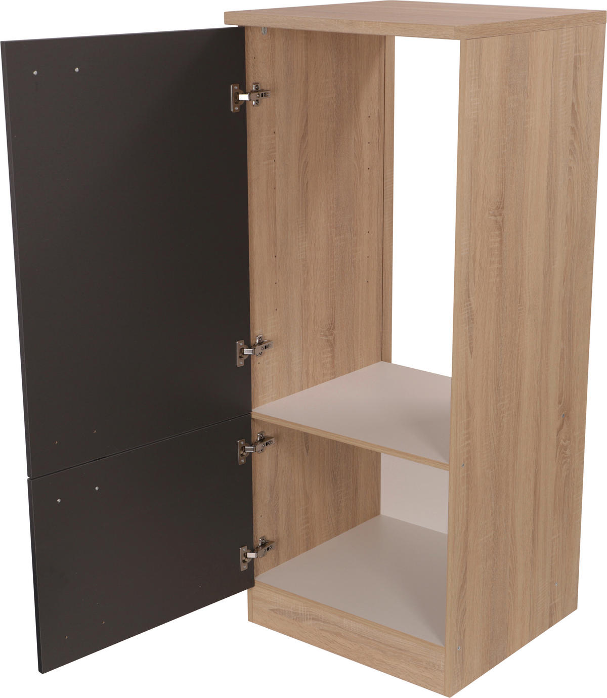 GERÄTEUMBAUSCHRANK 60/144,8/60 cm  in Grau, Eichefarben  - Eichefarben/Silberfarben, Basics, Holzwerkstoff/Metall (60/144,8/60cm) - Respekta