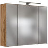 SPIEGELSCHRANK 80/66/20 cm  - Chromfarben/Eiche Wotan, Design, Glas/Holzwerkstoff (80/66/20cm) - Held