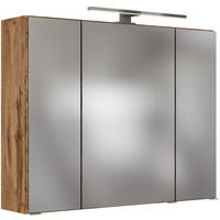 SPIEGELSCHRANK 80/66/20 cm  - Chromfarben/Eiche Wotan, Design, Glas/Holzwerkstoff (80/66/20cm) - Held