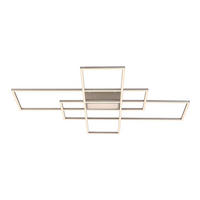 STROPNÍ LED SVÍTIDLO, 100/75/7,5 cm - barvy niklu, Design, kov/plast (100/75/7,5cm) - Novel